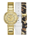 Guess Montage Quartz Gold Dial Gold Steel Strap Watch For Women - GW0588L1