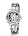 Guess Allara Quartz Silver Dial Silver Steel Strap Watch For Women - GW0604L1