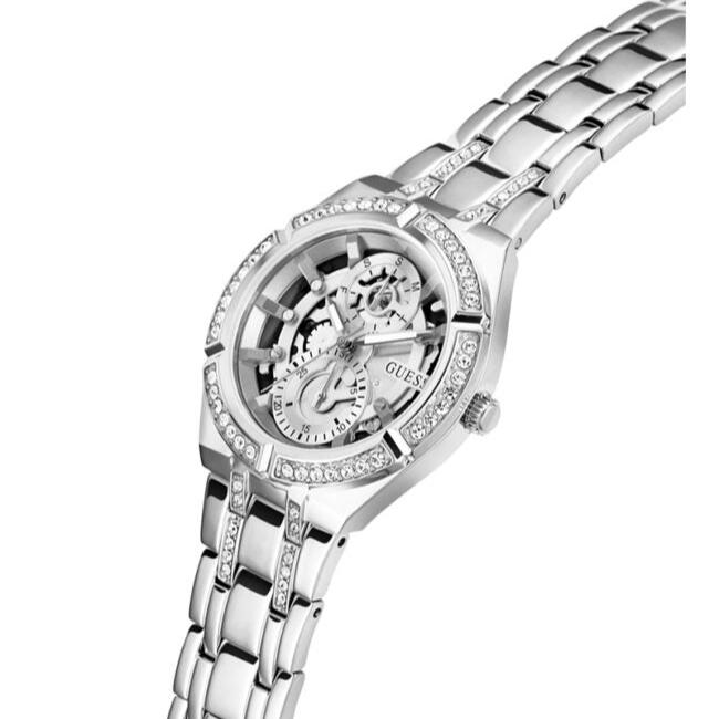 Guess Allara Quartz Silver Dial Silver Steel Strap Watch For Women - GW0604L1