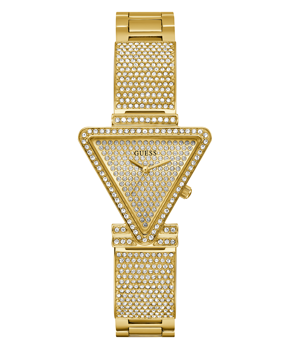 Guess Fame Crystals Gold Dial Gold Steel Strap Watch For Women - GW0644L2