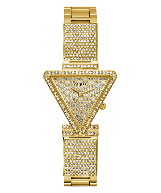 Guess Fame Crystals Gold Dial Gold Steel Strap Watch For Women - GW0644L2