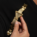 Guess Fame Crystals Gold Dial Gold Steel Strap Watch For Women - GW0644L2