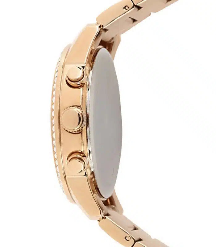 Guess Mini Surprise Analog Silver Dial Rose Gold Steel Strap Watch For Women - W0623L2