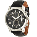 Guess Exec Chronograph Quartz Black Dial Black Leather Strap Watch for Men - W0076G1