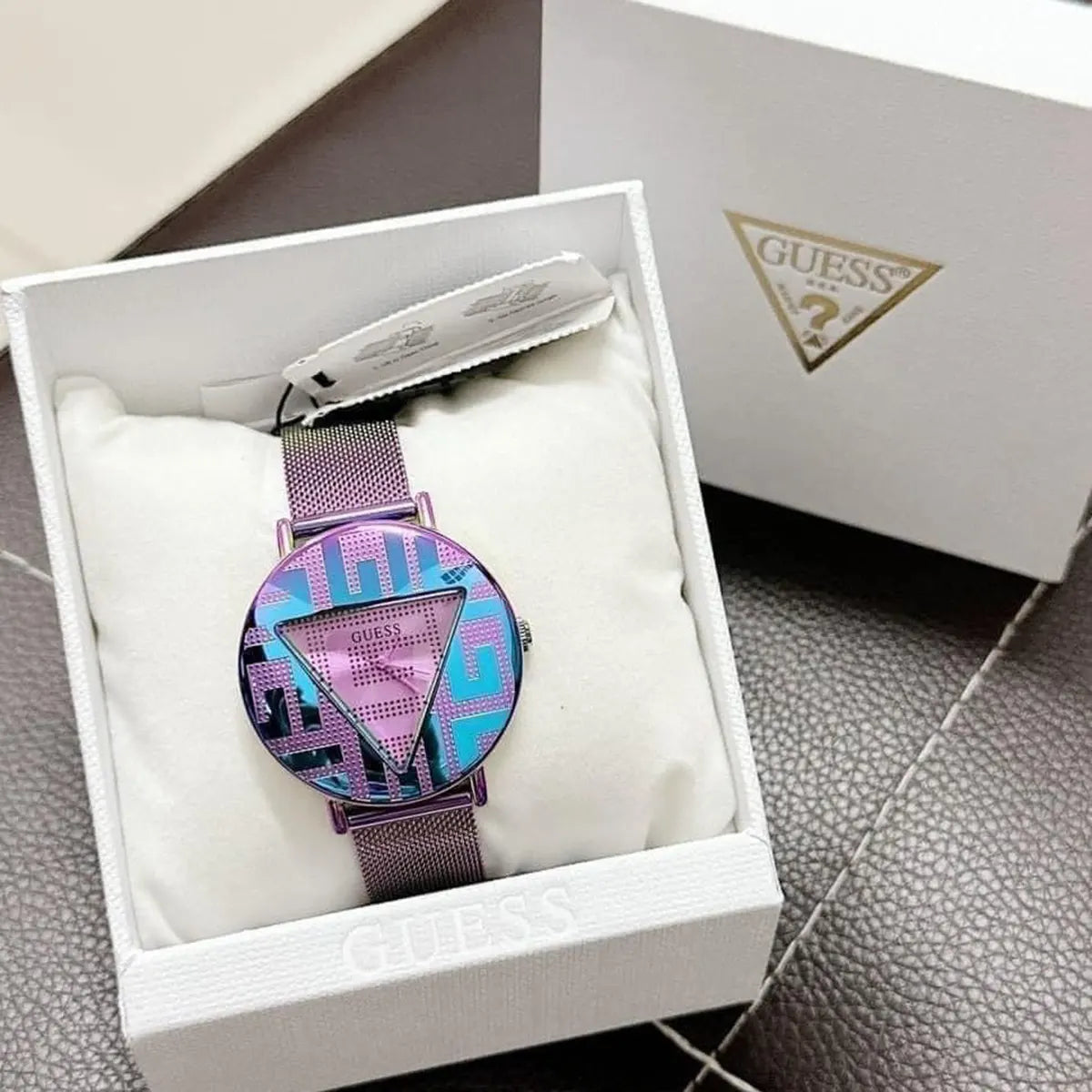 Guess Iconic Quartz Multicolor Dial Multicolor Mesh Bracelet Watch For Women - GW0479L1