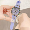 Guess Queen Quartz Purple Dial Purple Silicone Strap Watch For Women - GW0536L4