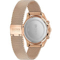 Hugo Boss Companion Chronograph Black Dial Rose Gold Steel Strap Watch For Men - 1513548