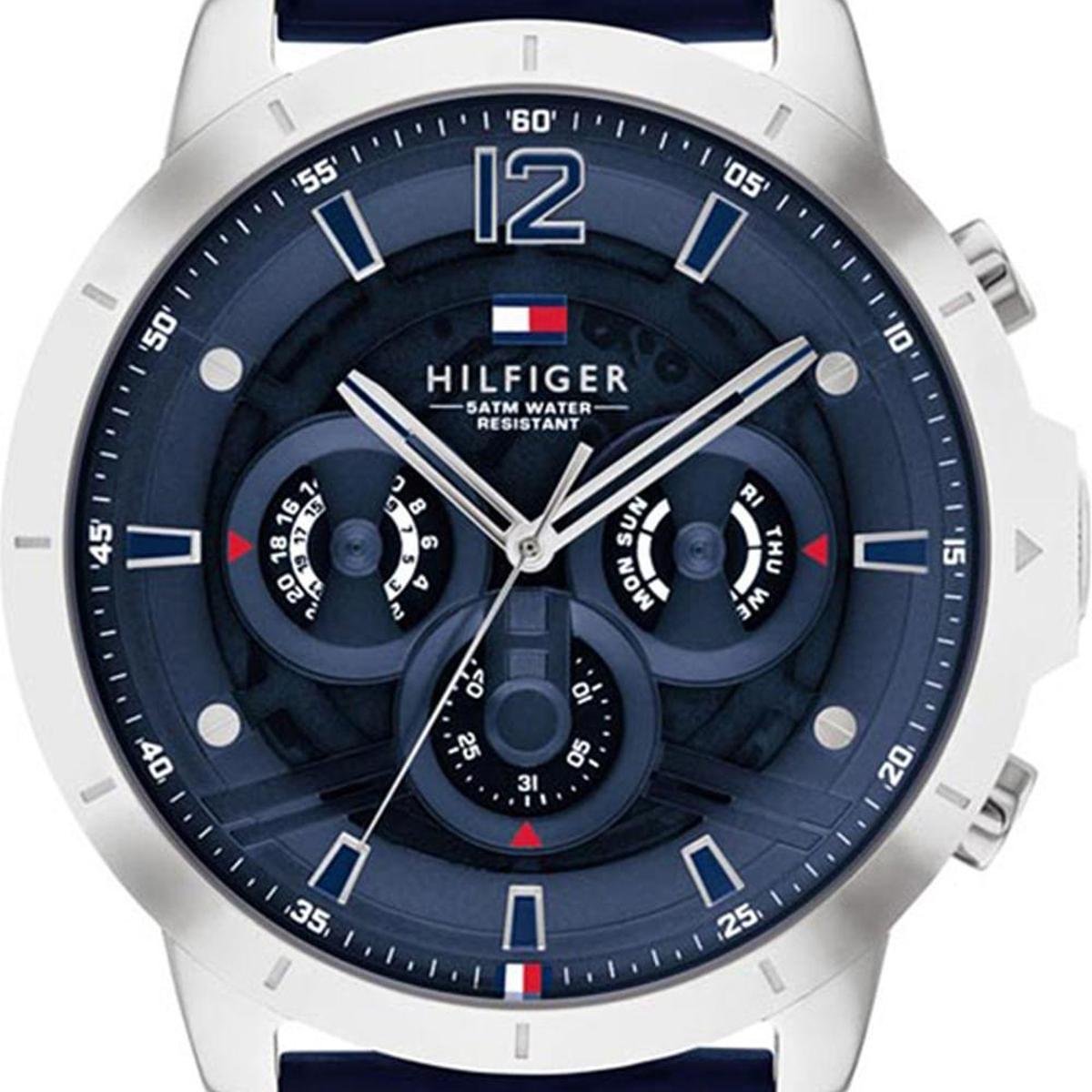 Tommy Hilfiger Luca Chronograph Quartz Blue Dial Blue Silicone Strap Watch For Men - 1710489