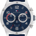 Tommy Hilfiger Blaze Chronograph Blue Dial Blue Rubber Strap Watch For Men - 1792027