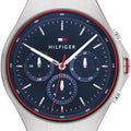 Tommy Hilfiger Justin Chronograph Blue Dial Blue Rubber Strap Watch for Men - 1792057