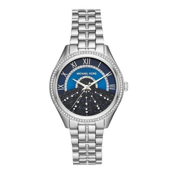 Michael Kors Lauryn Blue Dial Silver Steel Strap Watch for Women - MK3720