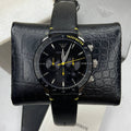 Emporio Armani Mario Chronograph Black Dial Black Leather Strap Watch For Men - AR11325