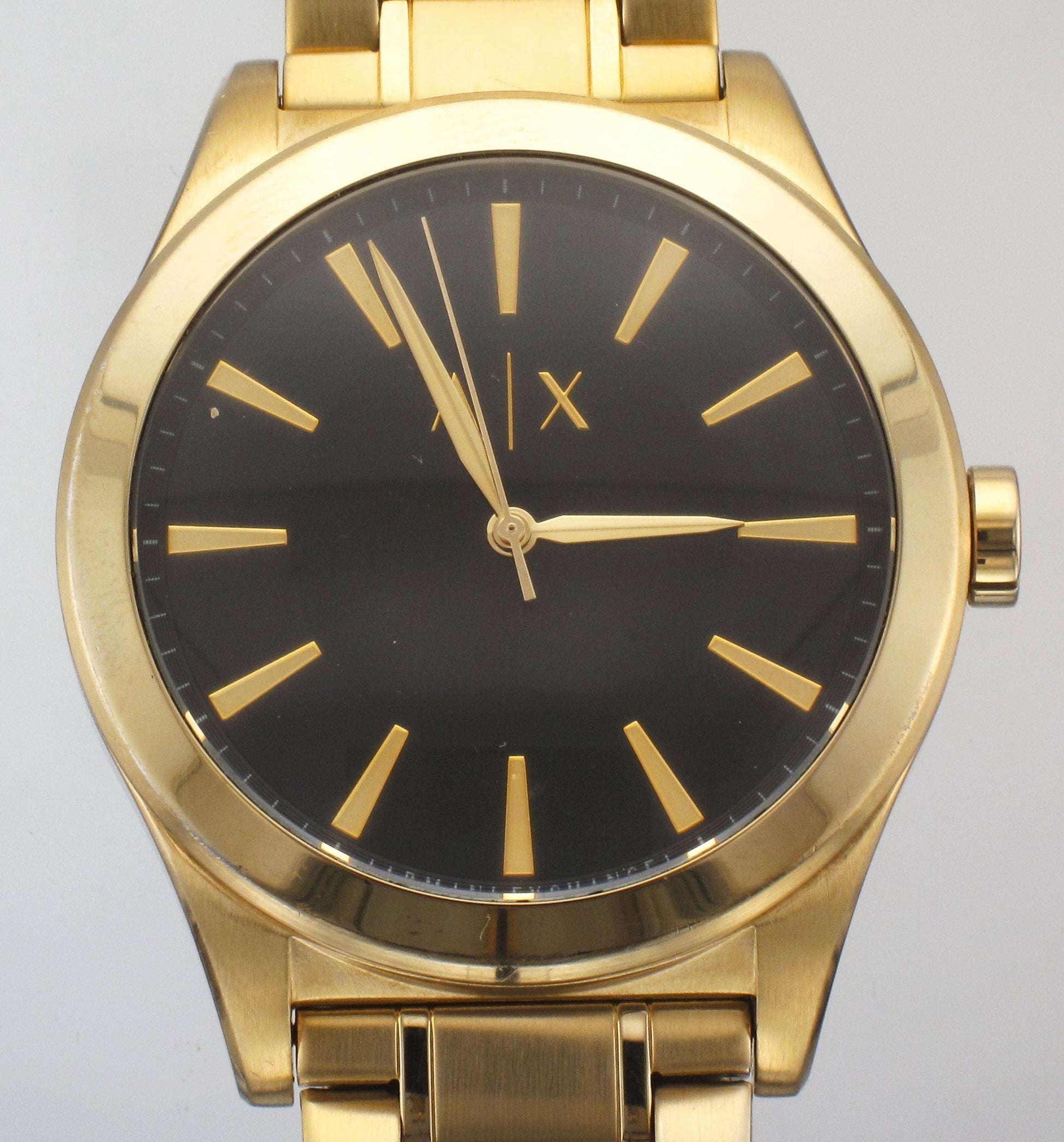 Armani Exchange Nico Analog Black Dial Gold Steel Strap Watch For Men - AX2328