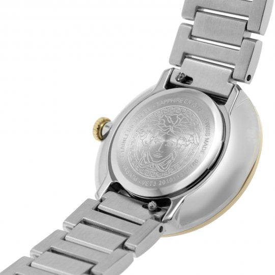 Versace Virtus Quartz White Dial Two Tone Steel Strap Watch For Women - VET300721