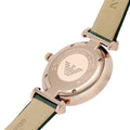 Emporio Armani Pro Planet Analog Silver Dial Green Leather Strap Watch For Women - AR11517