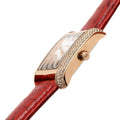 Michael Kors Emery Quartz Diamonds Silver Dial Red Leather Strap Watch For Women - MK4689