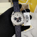 Michael Kors Brecken Chronograph Silver Dial Grey Rubber Strap Watch For Men - MK8922