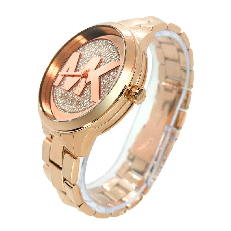 Michael Kors Runway Mercer Quartz Rose Gold Dial Rose Gold Steel Strap Watch For Women - MK6736