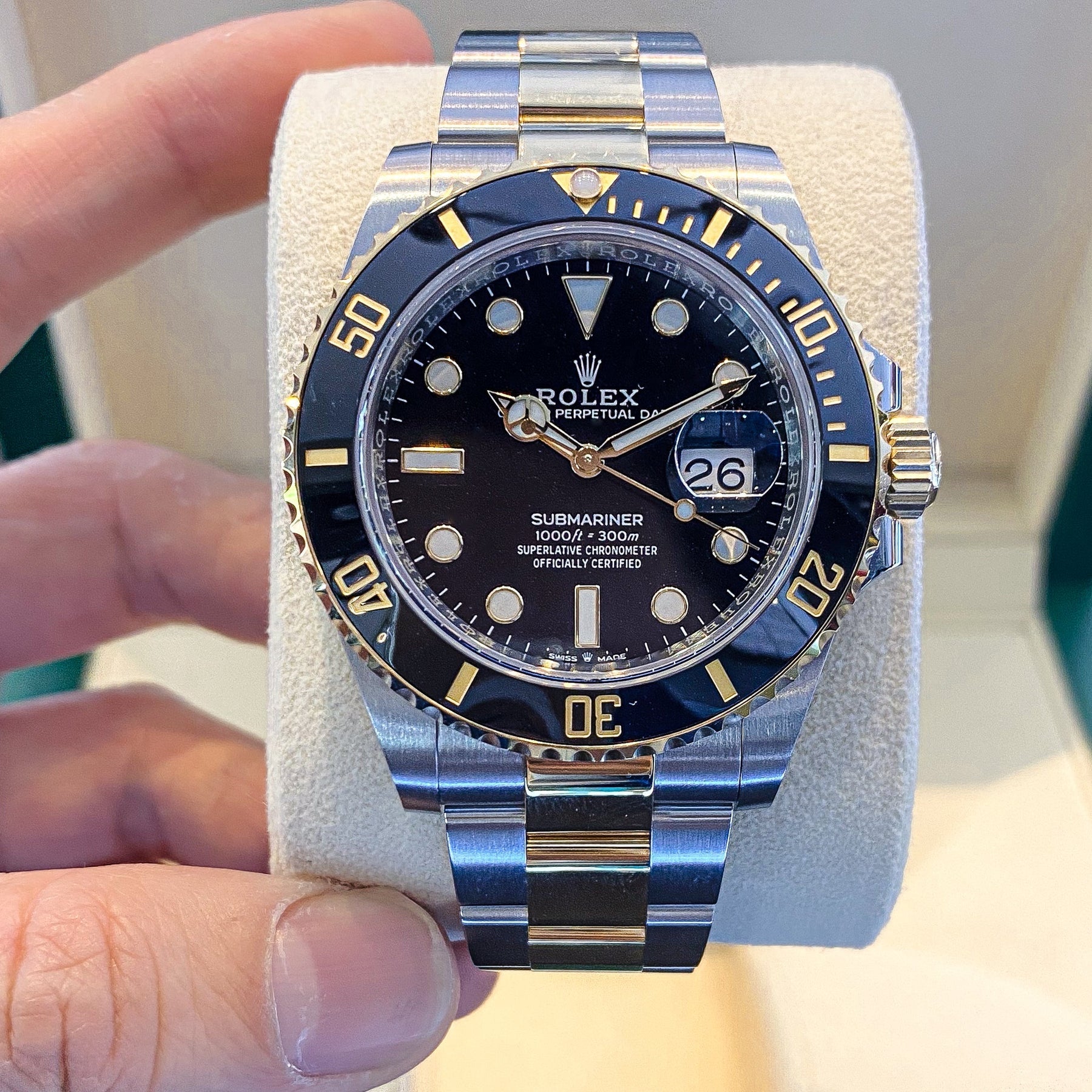 Rolex Submariner Date 41 Oyster Black Dial Two Tone Oystersteel & Yellow Gold Strap Watch for Men - M126613LN-0002