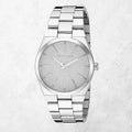 Michael Kors Channing Three Hand Silver Dial Silver Steel Strap Watch For Women - MK6626