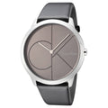 Calvin Klein Minimal Black Dial Black Leather Strap Watch for Men - K3M211C3