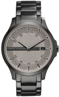 Armani Exchange Hampton Chronograph Grey Dial Grey Steel Strap Watch For Men - AX2135