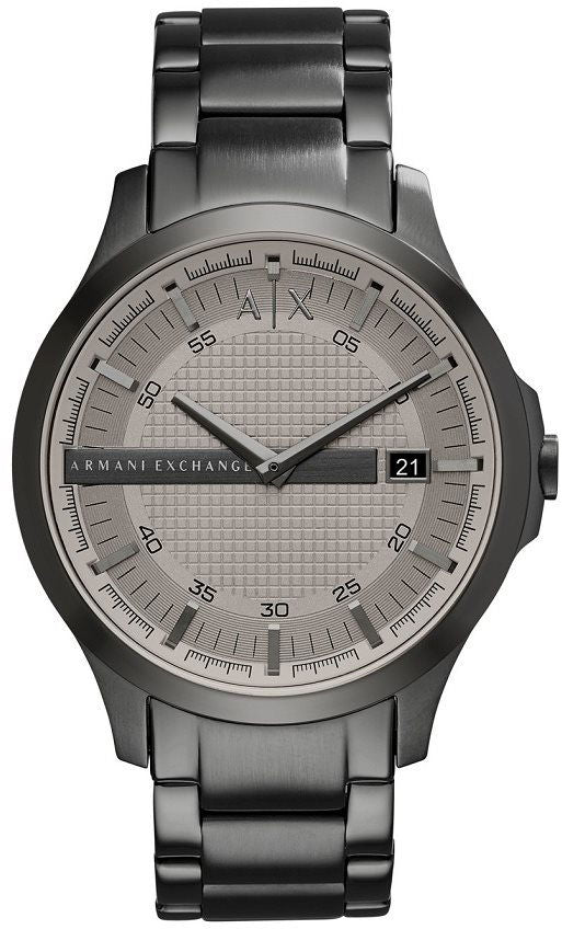 Armani Exchange Hampton Chronograph Grey Dial Grey Steel Strap Watch For Men - AX2135