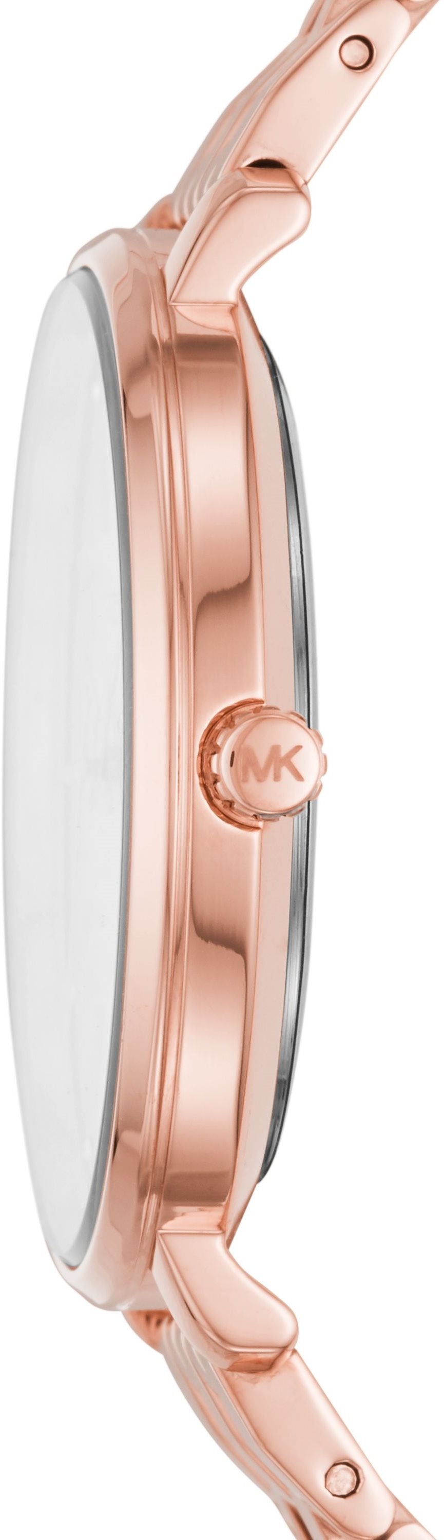 Michael Kors Pyper Three-Hand Rose Gold Dial Rose Gold Steel Strap Watch For Women - MK3897