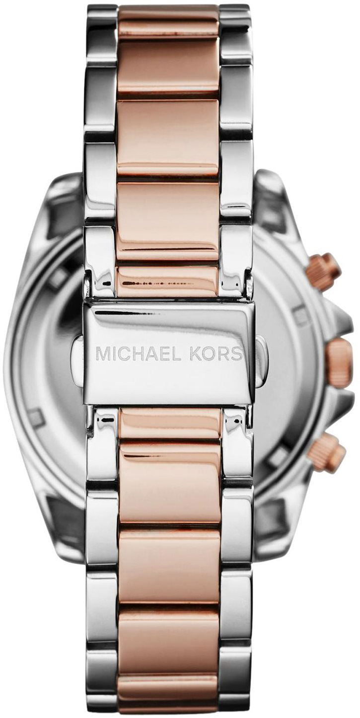 Michael Kors Blair Chronograph Black Dial Two Tone Steel Strap Watch For Women - MK6093