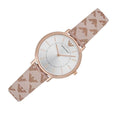 Emporio Armani Classic White Dial Beige Leather Strap Watch For Women - AR11008