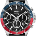 Hugo Boss Troper Chronograph Black Dial Black Leather Strap Watch For Men - 1514099