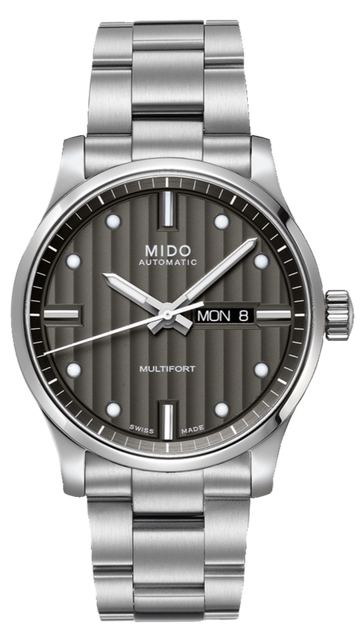 Mido Multifort Automatic Gray Dial Silver Steel Strap Watch For Men - M005.430.11.061.80