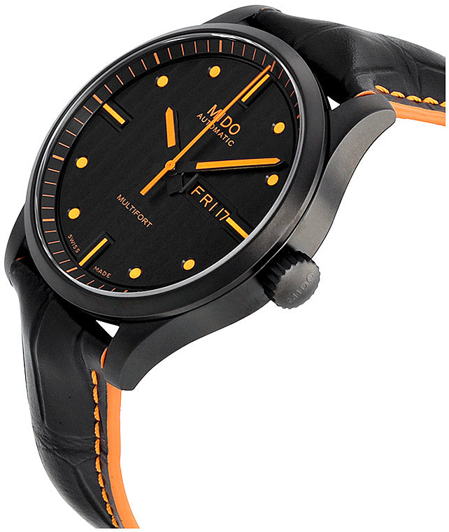 Mido Multifort Automatic Special Edition Black Dial Black Leather Strap Watch For Men - M005.430.36.051.80