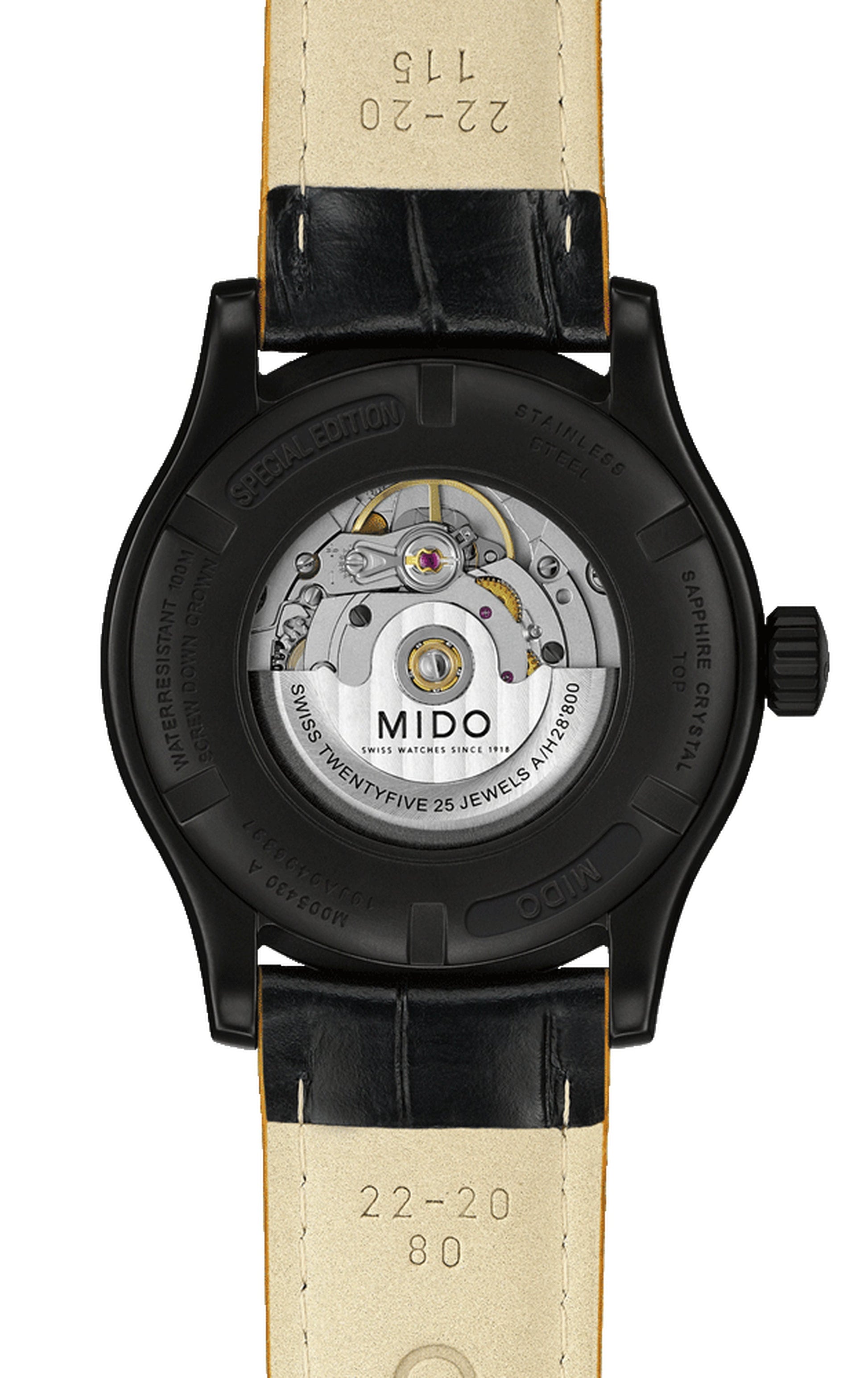 Mido Multifort Automatic Special Edition Black Dial Black Leather Strap Watch For Men - M005.430.36.051.80