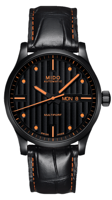 Mido Multifort Automatic Special Edition Black Dial Black Leather Strap Watch For Men - M005.430.36.051.80