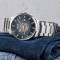 Mido Commander Automatic Gradient Black Dial Silver Steel Strap Watch For Men - M021.407.11.411.00