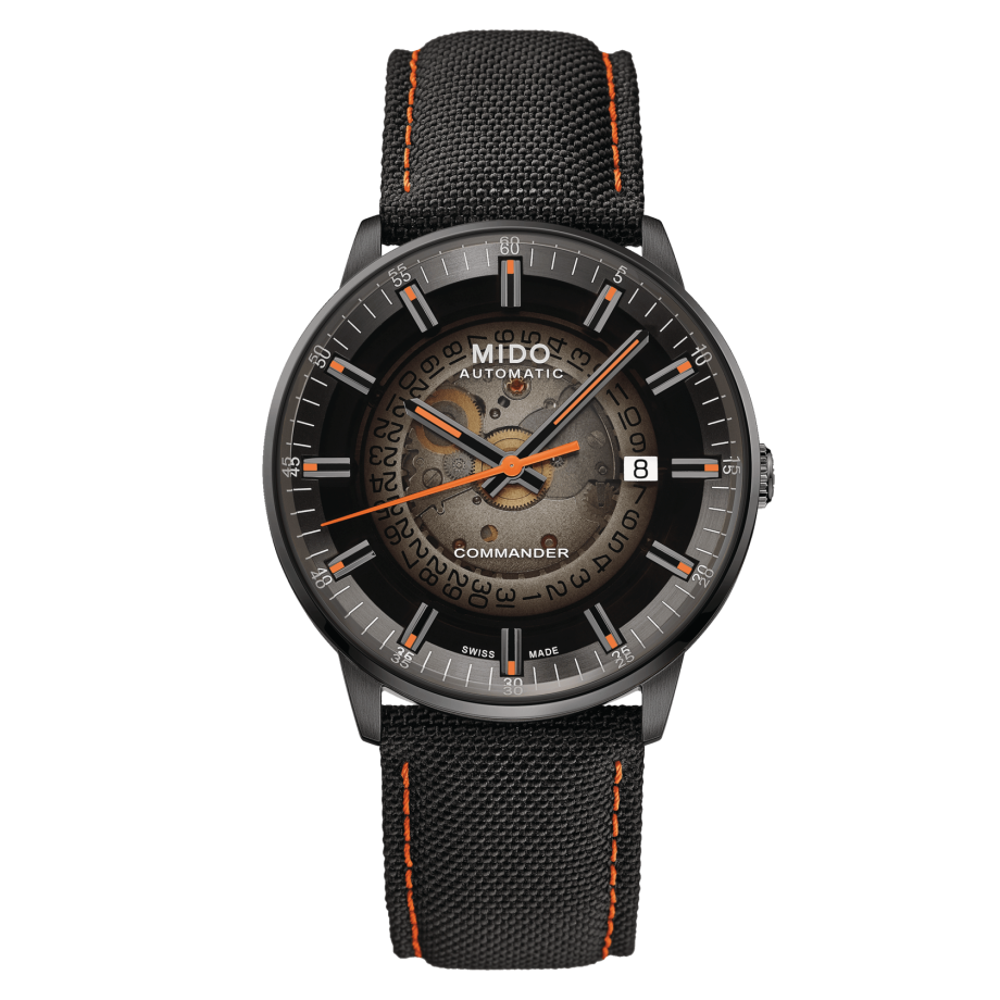 Mido Commander Automatic Gradient Black Dial Black Nylon Strap Watch For Men - M021.407.37.411.00