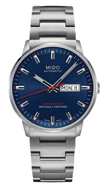 Mido Commander II Automatic Chronometer Blue Dial Silver Steel Strap Watch For Men - M021.431.11.041.00