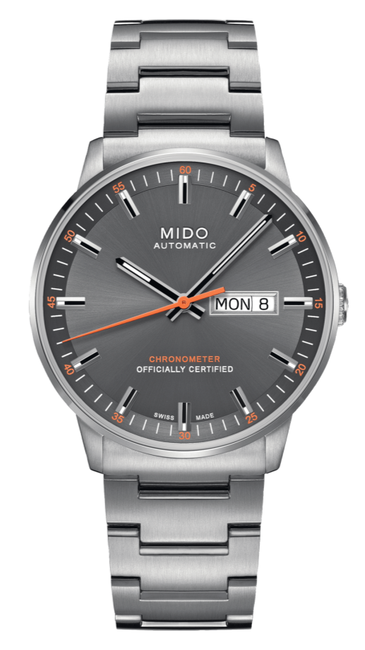 Mido Commander II Automatic Chronometer Grey Dial Silver Steel Strap Watch For Men - M021.431.11.061.01