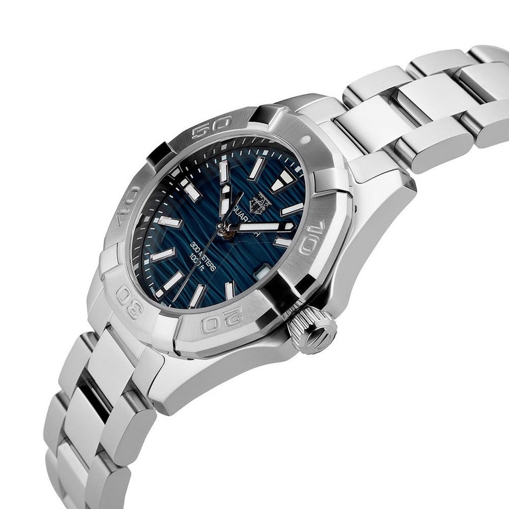 Tag Heuer Aquaracer Blue Dial Silver Steel Strap Watch for Women - WBD131D.BA0748