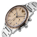 Emporio Armani Mario Chronograph Beige Dial Silver Steel Strap Watch For Men - AR11352