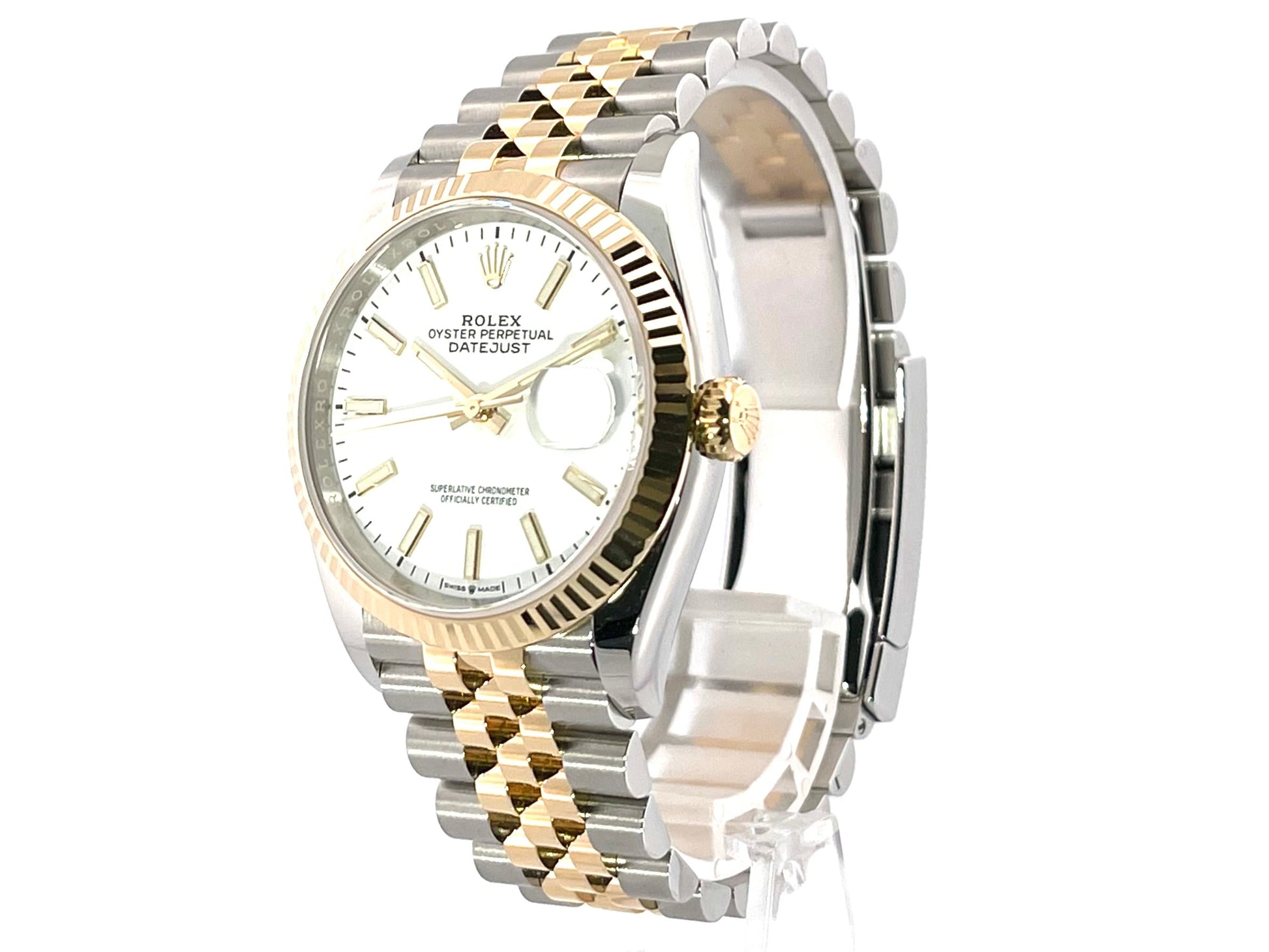 Rolex Datejust 36mm White Dial Two Tone Jubilee Bracelet Watch for Women - M126233-0019