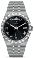 Tudor Royal Automatic Black Dial Silver Steel Strap Watch for Men - M28600-0003