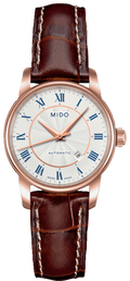 Mido Baroncelli III Automatic Silver Dial Brown Leather Strap Watch For Women - M7600.2.21.8