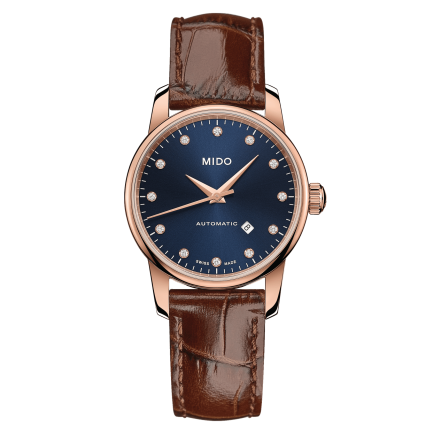 Mido Baroncelli Automatic Midnight Blue Dial Brown Leather Strap Watch For Women - M7600.3.65.8