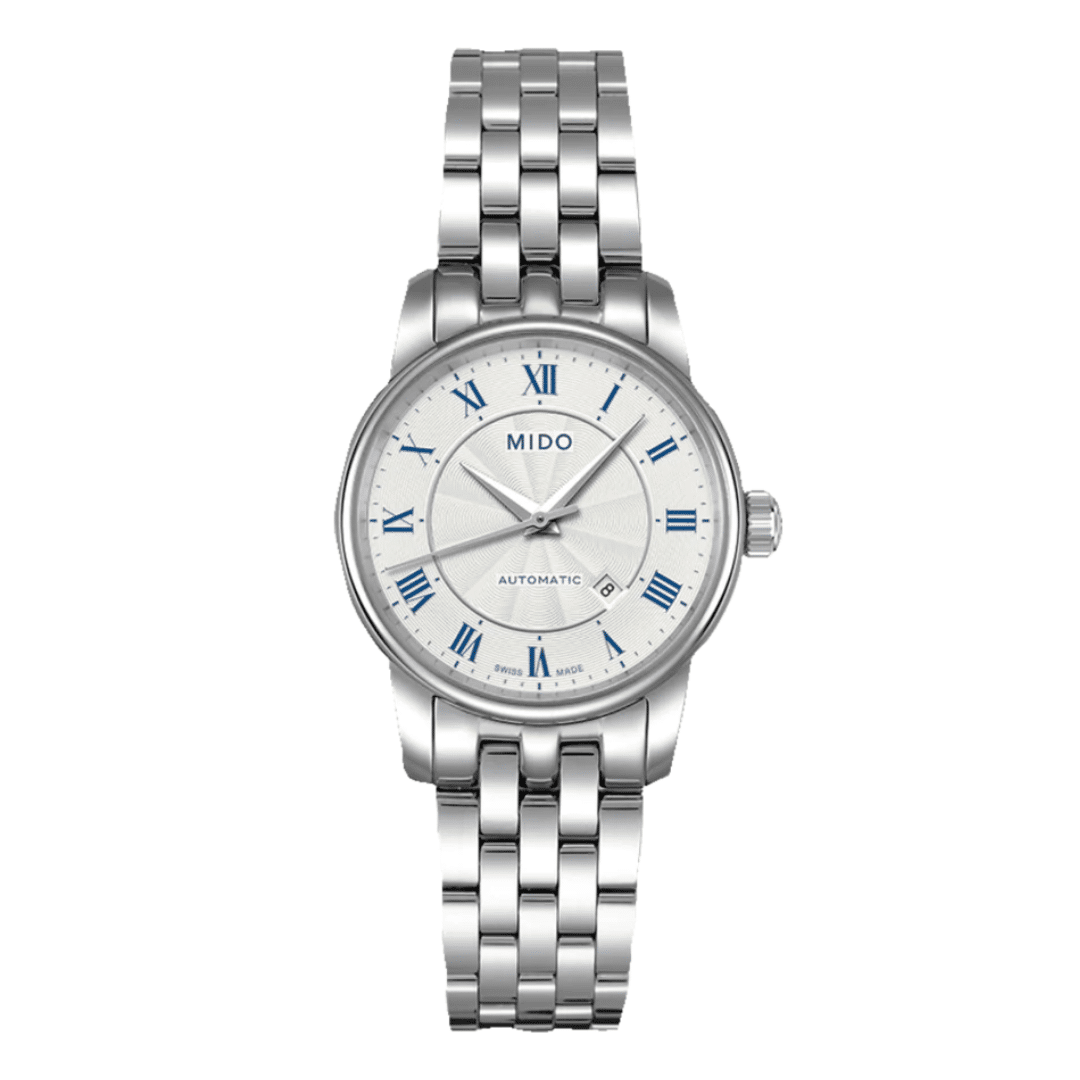 Mido Baroncelli III Automatic Silver Dial Silver Steel Strap Watch For Women - M7600.4.21.1