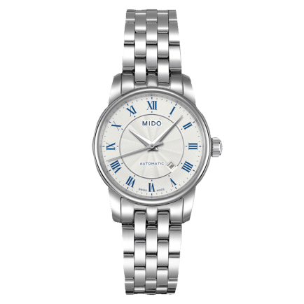 Mido Baroncelli III Automatic Silver Dial Silver Steel Strap Watch For Women - M7600.4.21.1