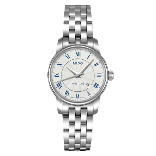 Mido Baroncelli III Automatic Silver Dial Silver Steel Strap Watch For Women - M7600.4.21.1