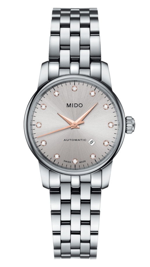 Mido Baroncelli III Automatic Silver Dial Silver Steel Strap Watch For Women - M7600.4.21.1