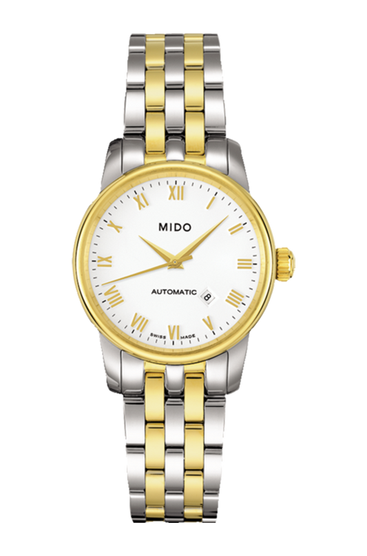 Mido Baroncelli III Automatic White Dial Two Tone Steel Strap Watch For Women - M7600.9.26.1